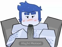 animated blocky_body blowjob cum_in_mouth gay guest_1337_(forsaken) hairy_male naked_male no_sound roblox shorter_than_30_seconds tagme video wet_penis