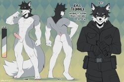 2026 abs anthro balls biped bottomwear butt canid canine canis claws clothed clothed_anthro clothed_male clothing countershade_torso countershading digital_drawing_(artwork) digital_media_(artwork) english_text erection feet fingers front_view fully_clothed fully_clothed_anthro fully_clothed_male fur genitals hair hi_res looking_at_viewer male mammal navel nipples nude nude_anthro nude_male penis rear_view simple_background smile solo sorafoxyteils standing tail teeth text toes topwear wolf