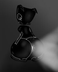 anus ass_up big_butt black_body blush blush_lines bubble_butt butt butt_focus calliefornsfw crossed fart fart_cloud fart_fetish farting_at_viewer female gangle_(tadc) glitch_productions grey_background hand_on_butt huge_butt humanoid hyper hyper_butt looking_back monochrome presenting presenting_anus ribbons simple_background sitting smile solo the_amazing_digital_circus white_fart_cloud