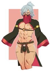 abs athletic athletic_male blue_eyes blush blushing bulge carpet_matching_drapes color colored combos-n-doodles cosplay crossdressing crossdressing_male embarrassed femboy feminine_male hip_dips light-skinned_male long_hair male_chest mask masked masked_male metal_gear metal_gear_solid mileena_(cosplay) pubic_hair pubic_hair_peek raiden_(metal_gear) revealing_clothes silver_hair skimpy skimpy_clothes skindentation tattoo tattoos thick_thighs thong twink