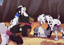 101_dalmatian_street 101_dalmatians absurd_res anal anal_penetration animal_genitalia animal_penis animal_vulva anus ass_up balls bodily_fluids border_collie canid canine canine_genitalia canine_penis canine_vulva canis collar collar_only collie dalmatian delilah_(101_dalmatians) disney dolly_(101_dalmatians) domestic_dog eyelashes fangs female feral feral_on_feral foursome genital_fluids genitals group group_sex gynomorph herding_dog hi_res intersex intersex/female knot knotted_penis looking_at_another looking_at_partner looking_pleasured mammal mastiff mature_female molosser nipples nude open_mouth outside outside_sex pastoral_dog pawpads penetration penis raised_leg raised_tail reminic rottweiler roxy_(101_dalmatians) sex sheepdog summer_(101_dalmatians) tail teeth tongue tongue_out vaginal vaginal_fluids vaginal_penetration vulva