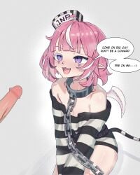 1boy 1girls camila_(vtuber) indie_virtual_youtuber localpervert penis prison_uniform tagme virtual_youtuber