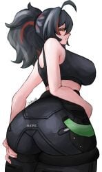 1girls ass breasts deser88 female female_focus female_only huge_ass large_ass large_breasts light-skinned_female light_skin policewoman solo thick_thighs thighs wide_hips zenless_zone_zero zhu_yuan