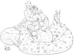 4:3 andromorph anthro apode aquatic big_penis boo3 breasts cuddling draconcopode dragon duo fish genitals glans hi_res huge_penis humanoid_genitalia humanoid_penis hyper hyper_genitalia hyper_penis intersex intersex/intersex kishatashwood knot knotted_penis legless monochrome multi_genitalia multi_penis mythological_creature mythological_scalie mythology naga nimbus_(lateinshowing) nipples penis scalie serpentine shark