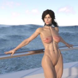 1girls 3d collar completely_nude completely_nude_female daz_studio female female_only lara_croft nude nude_female o97t5s solo tomb_raider whip_marks