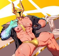 bara big_pecs bulge league_of_legends male male_only mordekaiser muscular muscular_male thong usingincognito