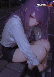1girl 1girls ai_generated blush blushing female ghoul haart_ai kamishiro_rize medium_breasts pink_eyes pink_hair purple_eyes purple_hair skinny slim_waist tagme tokyo_ghoul