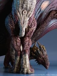 3d_(artwork) anus apollo_(artist) arnold_(software) autodesk_maya_(artwork) butt crown digital_media_(artwork) digitigrade dragon european_mythology feet female feral genital_piercing genitals headgear hi_res looking_at_viewer membrane_(anatomy) membranous_wings multicolored_body mythological_creature mythological_scalie mythology nova_(apollo) pawpads piercing presenting presenting_hindquarters presenting_vulva pubic_boot puffy_anus quadruped realistic red_body royalty scales scalie solo substance_painter_(artwork) tail tail_anus tan_anus two_tone_body vaginal vulva western_dragon widescreen wings zbrush_(artwork)