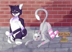 after_oral after_sex after_vaginal cat condom cum_covered cum_on_face duo filled_condom flat_chested furry furry_female furry_male furry_only male/female money prostitution spanking spanking_ass torn_condom