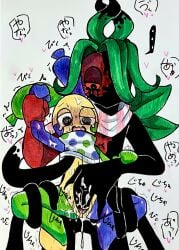 2boys claws cuntboy dandy's_world deep_penetration fingering fingers_in_pussy gay_sex holding_onto_partner looey_(dandy's_world) overwhelming_pleasure size_difference teasing_nipple tentacle_under_clothes tentacles twisted_sprout_(dandy's_world) wanting_more wet_pussy