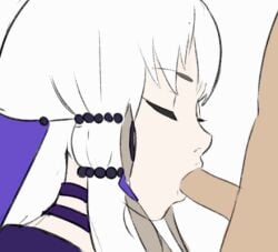 1boy 1girls animated bangs closed_eyes fellatio female female_focus fire_emblem fire_emblem:_three_houses gif kissing_penis long_hair lysithea_von_ordelia male nintendo noblewoman open_mouth oral penis penis_kiss pomelomelon post-timeskip purple_eyes sketch small_penis small_penis_adoration smile white_hair