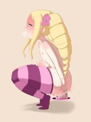 1girls ambiguous_penetration ass beatrice_(re:zero) big_ass big_butt big_penis breasts cum cum_bubble cum_inflated_belly cum_inflation cum_inside cumflated_belly cumflation curisu drill_hair flat_chest huge_cock huge_penis large_ass large_penis legwear long_hair naked nude penis portal portal_sex re:zero_kara_hajimeru_isekai_seikatsu shortstack small_breasts solo solo_female solo_focus squatting stomach striped_legwear striped_thighhighs thick thick_thighs thighhighs thighs twintails