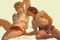 2boys air_humping arm_raised armpit_fetish armpit_sniffing armpits body_odor boxers cum_on_thighs cum_shot cum_splatter cumming cumming_through_underwear cumshot curly_(mouthwashing) ejaculating_cum eyes_rolled hand_under_clothing hands-free huffing humping_air jimmy_(mouthwashing) moaning mouth_agape mouthwashing penis_visible_through_clothing pit_sniffing pleased_expression precum premature_ejaculation quickshot red_boxer_briefs scent_fetish shocked smell_fetish sweat sweat_stain sweating sweaty sweaty_armpits sweaty_shirt valentitans white_shirt