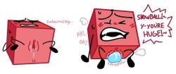 battle_for_dream_island battle_for_dream_island_again bfb bfdi bfdia blocky_(bfdi) disembodied_penis object_shows pussy pussy_juice snowball_(bfdi) tentacle_penis vaginal_penetration