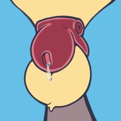 2026 2d_animation animated anthro balls blue_body blue_fur bodily_fluids chastity_cage chastity_device dripping fur generation_4_pokemon genital_fluids genital_focus genitals leaking_precum loop lucario lucca_(ryess) male nintendo nude penis_focus pokemon pokemon_(species) precum precum_drip ryess solo yellow_body yellow_fur