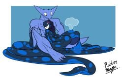 after_sex alien amphibian anthro astrid_(rubbermage) big_breasts big_penis big_tail biped boris_(theboris) breasts curvy_figure deflated deflation dialogue duo erection female genitals happy hi_res huge_penis huge_tail hyper hyper_genitalia hyper_penis hyper_tail living_latex looking_pleasured male male/female muscular muscular_anthro muscular_male non-mammal_breasts penis rubbermage salamander sharp_teeth sitting sitting_on_ground spiral spiral_eyes tail teeth worried_look