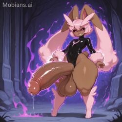 ai_generated huge_cock large_penis male_lopunny original_character shiny_pokemon