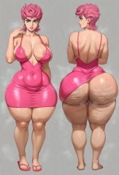 1girl 1girls ai_generated areolae ass big_ass big_breasts big_butt booty bottom_heavy breasts breedable breedable_hips bubble_ass bubble_butt cellulite cleavage curvaceous curvy curvy_figure fat_ass feet female flip_flops front_and_back hips jojo's_bizarre_adventure musk musk_clouds oiled oiled_skin pawg pawg_build perfect_ass phat_ass pink_dress pink_hair sexy sexy_ass sexy_body sexy_female slut slutty_dress slutty_female sweat taiga20 thicc thicc_ass thicc_thighs thick thick_ass thick_thighs trish_una vento_aureo voluptuous voluptuous_female wet wide_ass