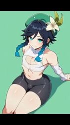 1boy 1femboy ai_art ai_generated androgynous androgynous_male big_ass big_butt big_penis boy femboy from_above gay penis reiarts sexy_body sexy_pose shorts sitting solo solo_femboy tagme venti_(genshin_impact) video yaoi