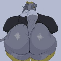 absurd_res anthro big_butt butt butt_digging cbanov223 clothed clothing digging_into_butt female hi_res huge_butt hyper hyper_butt obese overweight partially_clothed pseudoregalia scratching_butt solo sybil_(pseudoregalia) yeah_i_have_a_type_(meme)