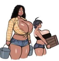 2girls big_areola big_breasts big_nipples big_thighs breasts breasts_bigger_than_head breasts_out busty_female cleavage cleavage_cutout cleavage_window crossnsfw curvy curvy_body curvy_female curvy_figure curvy_hips enormous_breasts giant_breasts gigantic_breasts huge_breasts massive_breasts mio_(crossnsfw) thick_legs thick_thighs thighs thunder_thighs thunderthighs tits tits_bigger_than_head tits_out tomboy wide_hips wide_thighs