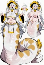 1girls ai_generated kortai lamia novelai original_character reference_sheet tagme