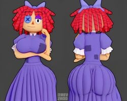 1girls ass ass_focus ass_outline big_ass big_breasts breasts doll_girl fully_clothed_female glitch_productions gooseworx ragatha ragatha_(tadc) ragatha_(the_amazing_digital_circus) ragdoll rev2rod tagme the_amazing_digital_circus