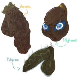 big_balls big_penis big_veins body_hair cocks dick dicks_only fat_cock fat_dick gay hades_(game) hades_2 heavy_balls heracles_(hades) homosexual male_harem monster_cock odysseus odysseus_(hades) painted_balls polyphemus_(hades) pubic_hair tan_skin ubenyamz uncircumcised vein veins veiny veiny_penis