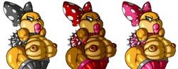 1girls angelauxes bow breasts female female_only koopa koopaling large_breasts mario_(series) multiple_views nipples polka_dot_bow scalie simple_background solo spiked spiked_shell standing thighhighs thighs wendy_o._koopa white_background wide_hips