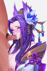 cassiopeia_du_couteau cum_in_mouth league_of_legends spirit_blossom_cassiopeia spirit_blossom_series tagme yellow_!_cat