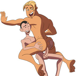 2boys anal anal_sex blonde_hair brick_flagg disney disney_channel gay iyumiblue kim_possible prince_wally riding_penis teen_boy teenager yaoi