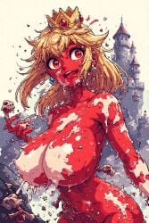 ai ai_generated blood gross mario_(series) n64 nes pixel pixel_art princess_peach snes weird zombie