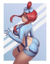 ass big_ass big_breasts big_butt big_thighs big_titties brown_skin clothing curvaceous curvaceous_female curvaceous_figure curvy curvy_figure curvy_hips female female_focus female_only long_hair pokemon red_hair skyla_(pokemon) vyor