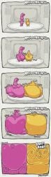 absurd_res ambiguous_gender animate_inanimate anthro appliance ass avian belly belly_expansion big_ass big_belly big_butt bird body_size_growth candy cheek_tuft chicken comic dessert distressed duo expansion expansion_sequence facial_tuft fat fat_arms food food_creature galliform gallus_(genus) hand_on_belly head_tuft hi_res huge_ass huge_belly huge_butt huge_thighs hyper hyper_inflation immobile inflation kitchen_appliance lagomorph leg_rolls leporid mammal marshmallow marshmallow_inflation microwave_oven morbidly_obese morbidly_obese_ambiguous morbidly_obese_anthro nude nude_anthro obese obese_ambiguous obese_anthro onomatopoeia overweight overweight_ambiguous overweight_anthro peeps phasianid pink_body rabbit rushrabbit sequence size_transformation sound_effects spherical_inflation standing tail text thick_thighs transformation tuft uncomfortable yellow_body