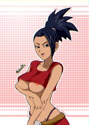 1girls big_breasts breasts dark_skin dragon_ball dragon_ball_super female female_only kale saiyan shounen_jump solo solo_female tan_skin thong underboob whale_tail ydraw4fun