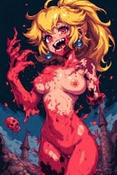 ai ai_generated blood gross mario_(series) n64 nes pixel pixel_art princess_peach snes weird zombie