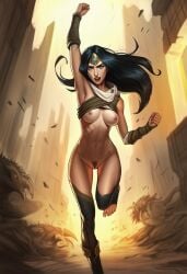 1girls ai_generated areola areolae arm_above_head armpits black_hair blue_eyes breasts desert exposed exposed_breasts exposed_nipples exposed_pussy feet feet_up female female_focus female_only female_pubic_hair fist fists fists_clenched headband headgear league_of_legends lips_parted long_hair long_hair_female medium_breasts monster nai_diffusion naked naked_female nipples no_bra no_panties no_shoes no_underwear novelai nude nude_female open_mouth parted_lips partially_clothed partially_undressed presenting_breasts pubic_hair public public_nudity pussy riot_games running screaming shy-ai-waifu sivir slim slim_girl slim_waist teeth toes top_pull topless topless_female torn_legwear undressed wide_hips