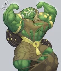 2023 4_fingers abs ammit ammit_(moon_knight) anthro armlet arms_bent bandage biceps big_iris big_muscles biped black_hair braided_hair breasts brown_clothing brown_dress clothing crocodile crocodilian deity digital_drawing_(artwork) digital_media_(artwork) dress egyptian egyptian_clothing egyptian_headdress egyptian_mythology facial_markings female fingers flexing flexing_bicep flexing_both_biceps front_view glistening glistening_eyes green_body green_scales grey_background hair head_markings hi_res huge_muscles humanoid_hands iris long_hair looking_at_viewer markings marvel marvel_cinematic_universe medium_breasts middle_eastern_mythology moon_knight_(series) mouth_closed muscular muscular_anthro muscular_arms muscular_female muscular_thighs mythology nemes_(clothing) non-mammal_breasts pinup portrait pose pupils quads reptile scales scalie signature simple_background snout solo text thick_arms thick_thighs three-quarter_portrait torn_clothing torn_dress vein veiny_arms veiny_muscles weslly34 white_text yellow_eyes yellow_markings