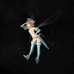 animated ass atlus barefoot blue_eyes boots breasts clothing edit edited edited_official_artwork elbow_gloves fairy fairy_wings female flying gallica gloves hand_on_own_hip helmet metaphor:_refantazio mini_person minigirl navel nude nude_filter orange_hair pointy_ears pussy ryusentzumi sheath short_hair small_breasts solo sprite_edit swept_bangs sword thigh_boots thighhighs ugoira vagina weapon wings