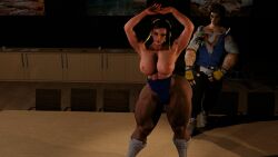 1boy 1girls 3d 3d_model 3d_render abs alternate_hairstyle athletic athletic_female boots brickhouse capcom chrome chun-li female hair hair_bun hair_buns justfrog-entertainment luke_sullivan male male/female muscular muscular_female muscular_legs muscular_male pale-skinned_female pale_skin pantyhose ribbon ribbons street_fighter street_fighter_v tagme thick_thighs thighs thunder_thighs thunderthighs toned toned_body toned_female veins veiny veiny_penis virt-a-mate virtamate