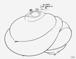 bbw belly black_and_white camera danganronpa danganronpa_2:_goodbye_despair disproportional double_belly fat fat_female fat_rolls female female_only full_body hyper hyper_belly hyper_fat insulting_viewer koizumi_mahiru navel pear-shaped_figure pear_shaped solitaryscribbles ssbbw standing super_danganronpa_2
