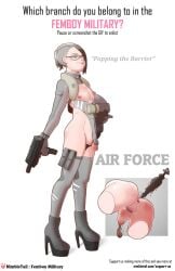 1boy after_anal anal army chastity_cage dildo english_text femboy gay gay_male grey_thighhighs high_heel_boots light-skinned_femboy male military_uniform nimbletail solo solo_femboy tagme thighhighs urethral_chastity urethral_insertion urethral_plug yaoi