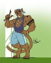 abs biceps feline male mountain_lion muscles muscular muscular_arms muscular_legs muscular_male muscular_thighs novra(artist) pecs puma tail