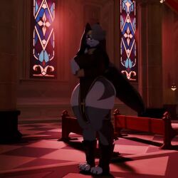 ass big_ass big_breasts breasts bubble_butt cleavage female furry huge_ass huge_breasts loona_(helluva_boss) notsafeforgek tagme thick_thighs twerking video wide_hips