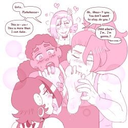 2d 2d_(artwork) 4girls absurdres adorable afro_puffs back_tattoo barefoot best_feet best_friends black_eyeshadow black_hair blush chaztheweasel choker cute dialogue dialogue_bubble drooling ear_piercing earrings feet female female_focus females_only foot_fetish foot_fetish_validation foot_focus foot_lick foot_licking foot_play foot_suck foot_worship goddess happy happy_dom happy_female happy_sub hazel_(chaztheweasel) heart-shaped_pupils heart_symbol highres imminent_orgasm licking_feet licking_toes liv_(chaztheweasel) loving_gaze loving_it monochrome oc orgasm original_characters piercings redhead roz_(chaztheweasel) saliva_drip saliva_dripping saliva_on_foot sexy_feet soles soles_fetish sucking_toes toe_lick toe_ring toe_suck toes tongue_on_foot tongue_out wholesome willow_(chaztheweasel) witch witches yuri