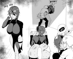 1boy 1girls aether_(genshin_impact) against_wall ass ass ass_grab ass_grab_(another) ass_grab_while_doggystyle ass_grabbed ass_grabbing belt big_breasts bigger_female black_and_white blush blush blush_lines blushing_at_another blushing_at_partner blushing_face blushing_female blushing_lines breasts clothed clothed_female clothed_female_clothed_male clothed_male clothed_male_clothed_female clothed_sex cock dark_hair dark_hair_female doggy_style doggy_style_position doggy_style_sex doggystyle_position dominant dominant_male dominated domination drawing english english_text erect_penis erection erection_under_clothes erection_under_clothing fat_ass fat_butt female female/male female_dominated female_on_male female_penetrated from_behind from_behind_position genshin_impact grabbing grabbing_another's_ass grabbing_another's_butt grabbing_ass grabbing_butt grabbing_from_behind heart heart_symbol height_difference hoyoverse huge_breasts kiss_on_lips kissing kissing large_breasts large_tits light_hair long_hair male male/female male_dom male_dominating male_dominating_female male_domination male_on_female male_penetrating male_penetrating_female maledom massive_breasts massive_tits mihoyo no_color nun nwoidn penetration penis pussy rosaria_(genshin_impact) sex short_hair shorter_male shorter_male/taller_female standing standing_doggy_style standing_doggystyle standing_sex straight straight_sex submissive submissive_female taller_female taller_girl taller_woman thighs tremble_lines trembling vagina vaginal_penetration vaginal_sex wall
