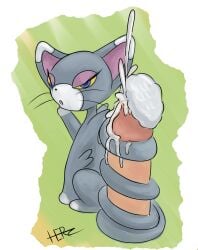 absurd_res bodily_fluids cum cum_on_tail cumshot duo ejaculation female feral generation_4_pokemon genital_fluids genitals glameow herculesart hi_res human humanoid looking_at_viewer male male/female mammal nintendo penis pokemon pokemon_(species) sex tail tail_around_penis tail_fetish tail_play tail_sex tailjob