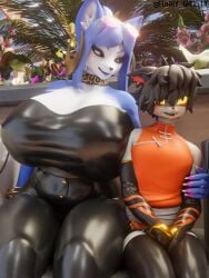 1boy 1girls 3d 3d_(artwork) 3d_model 3d_render aak_(arknights) aak_(valorlynz) anthro arknights big_breasts blender blender_(artwork) blender_(software) breasts canid canine dogzeela female furry_ghosty krystal krystal_(dogzeela) krystal_(star_fox) large_breasts latex latex_bodysuit latex_clothing latex_suit male male/female mature_female nintendo not_porn older_female scared star_fox touching valorlynz younger_male