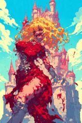 ai ai_generated blood gross mario_(series) n64 nes pixel pixel_art princess_peach snes weird zombie