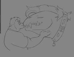 anthony_drescar_(markusd) collar enti_orasia_(entitropy) kiss_on_lips kissing markusd monster